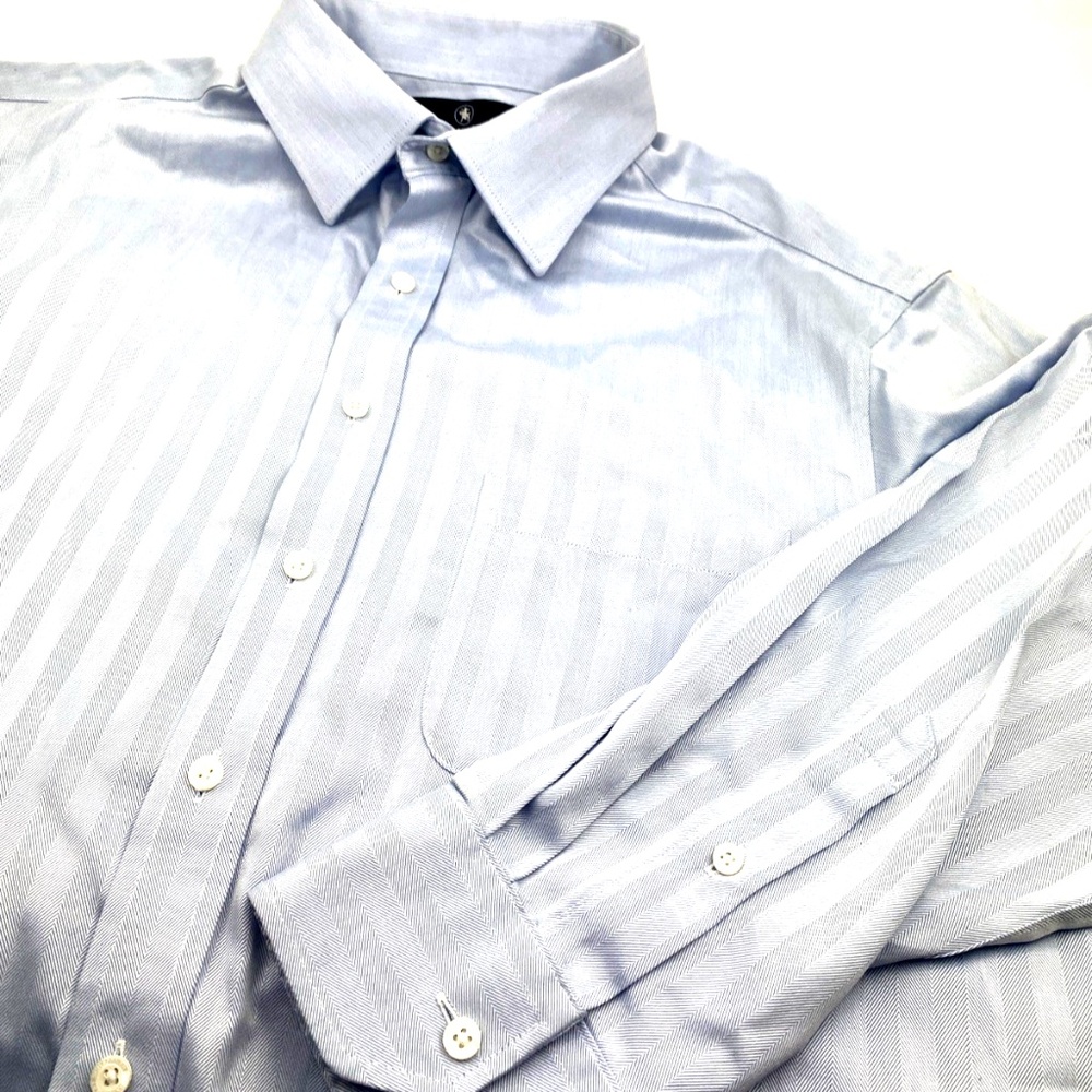 Hart Schaffner Marx Men's Cotton Button Down Shirt Size 16.5/34 Collared Pocket